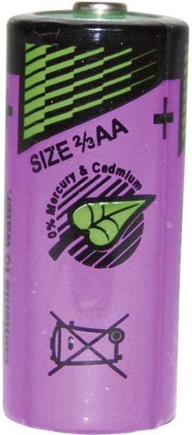 2/3 AA lítium elem, 3,6V 1500 mAh, 14,7 x 33,5 mm, Tadiran SL761/S