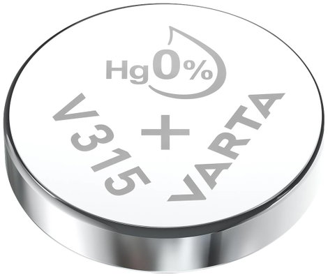 315 gombelem, ezüstoxid, 1,55V, 20 mAh, Varta SR716SW, SR67, SR716, V315, D315, 614, HA, 280‑56, SB‑ 2. kép