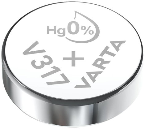 317 gombelem, ezüstoxid, 1,55V, 12 mAh, Varta SR516SW, SR62, SR516, V317, D317, 616, CA, 280‑58, SB‑ 2. kép