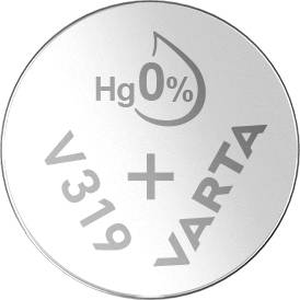 319 gombelem, ezüstoxid, 1,55V, 16 mAh, Varta R527SW, SR64, SR527, V319, D319, 615, 280‑60, SB‑AE, S