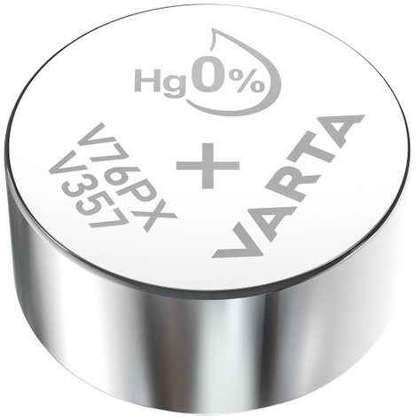 357 gombelem, ezüstoxid, 1,55V, 145 mAh, Varta SR44W, SR44, SR1154, V357, D357, 228, J, 280‑62, SB‑B 2. kép