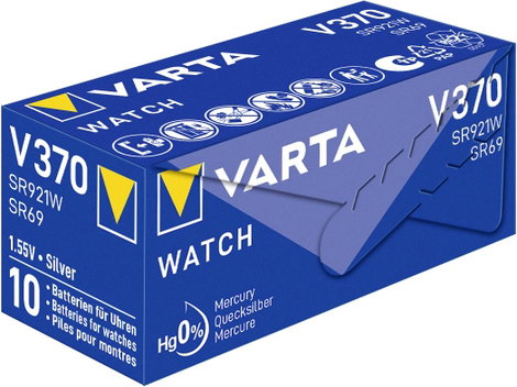 370 gombelem, ezüstoxid, 1,55V, 30 mAh, Varta SR920W, SR69, SR921, V370, D370, 620, Z, 280‑51, SB‑BN 3. kép