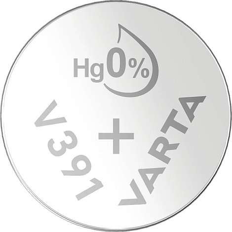 391 gombelem, ezüstoxid, 1,55V, 40 mAh, Varta SR1120W, SR55, SR1121, V391, D391, 609, L, 280‑30, SB‑