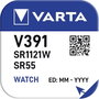 391 gombelem, ezüstoxid, 1,55V, 40 mAh, Varta SR1120W, SR55, SR1121, V391, D391, 609, L, 280‑30, SB‑ 4. bélyegkép