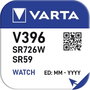 396 gombelem, ezüstoxid, 1,55V, 25 mAh, Varta SR726W, SR59, SR726, V396, D396, 612, V, 280‑52, SB‑BL 4. bélyegkép
