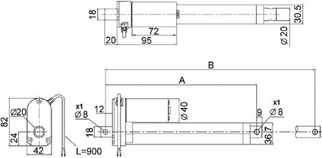 Lineáris DC motor 12 V/DC tengelyhossz 100 mm 150 N Drive-System Europe DSZY1-12-05-A-100-IP65 2. kép