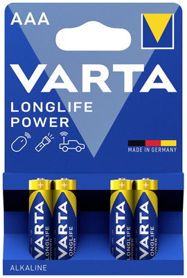 Mikroelem AAA, alkáli mangán 1220 mAh 1,5V 4 db, Varta Longlife Power
