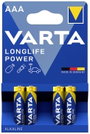 Mikroelem AAA, alkáli mangán 1220 mAh 1,5V 4 db, Varta Longlife Power bélyegkép