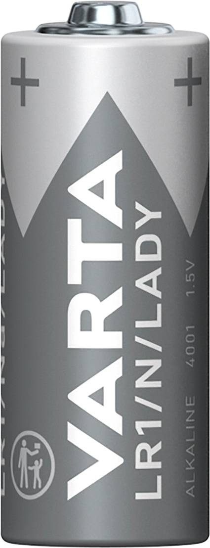 Lady elem N, alkáli mangán, 1,5V, 850 mAh, Varta High Energy N, LR1, LR01, E90, LR1-N, LR1/E90, 4001