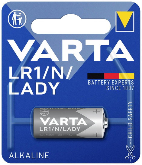 Lady elem N, alkáli mangán, 1,5V, 850 mAh, Varta High Energy N, LR1, LR01, E90, LR1-N, LR1/E90, 4001 2. kép