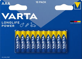 Mikroelem AAA, alkáli mangán 1220 mAh 1,5V 10 db, Varta Longlife Power