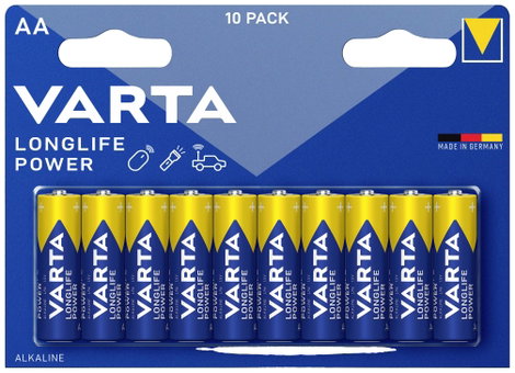 Ceruzaelem AA, alkáli mangán, 1,5V, 10 db, Varta High Energy LR06, AA, LR6, AAB4E, AM3, 815, E91, LR