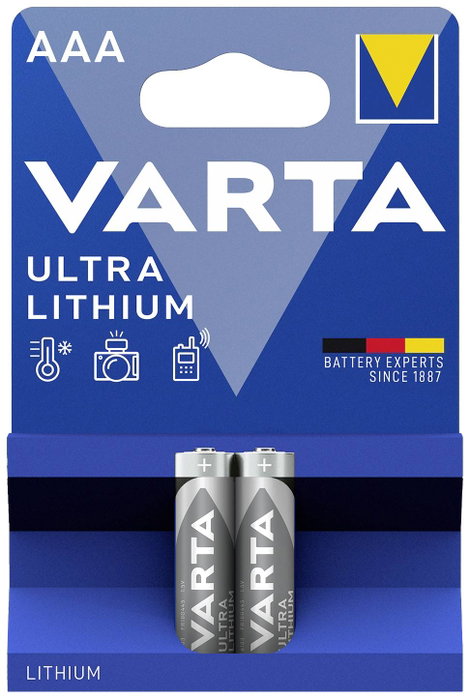 Mikroelem AAA, lítium, 1,5V 1100 mAh, 2 db, Varta Professional LR03, AAA, LR3, AM4M8A, AM4, S