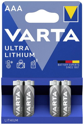 Mikroelem AAA, lítium, 1,5V 1100 mAh, 4 db, Varta Professional LR03, AAA, LR3, AM4M8A, AM4, S