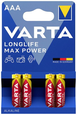 Mikroelem AAA, alkáli mangán, 1,5V, 4 db, Varta Max Tech LR03, AAA, LR3, AM4M8A, AM4, S