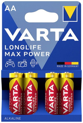 Ceruzaelem AA, alkáli mangán, 1,5V, 4 db, Varta Max Tech LR06, AA, LR6, AAB4E, AM3, 815, E91, LR6N
