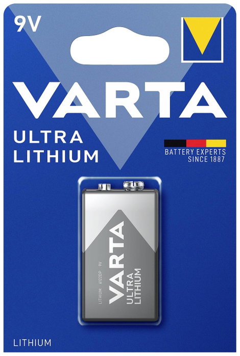9V-os elem, lítium, 9V, 1200 mAh, Varta Professional 6LR61, 6LR21, 6AM6, 6LP3146, MN1604, A1604, E B 2. kép
