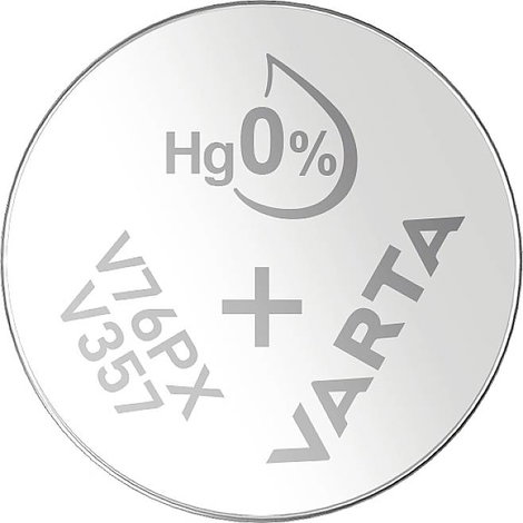 V 13 GS gombelem, ezüstoxid, 1,55V, 155 mAh, Varta 357, 303, V76PX, SR44W, SR44, SR1154, D357, RW42,