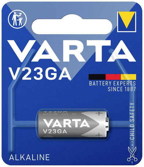 23A alkáli elem, távirányító elem, 12V 50 mAh, Varta Professional A23, E23A, V23A, V23PX, V23GA, L10 2. kép