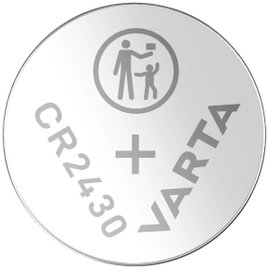 CR2430 lítium gombelem, 3 V, 280 mA, Varta BR2430, DL2430, ECR2430, KCR2430, KL2430, KECR2430, LM243
