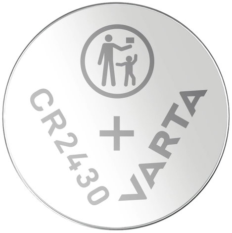 CR2430 lítium gombelem, 3 V, 280 mA, Varta BR2430, DL2430, ECR2430, KCR2430, KL2430, KECR2430, LM243
