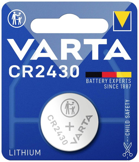 CR2430 lítium gombelem, 3 V, 280 mA, Varta BR2430, DL2430, ECR2430, KCR2430, KL2430, KECR2430, LM243 3. kép