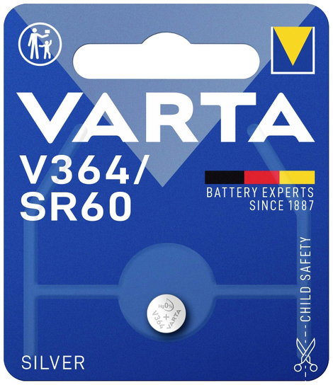 364 gombelem, ezüstoxid, 1,55V, 20 mAh, Varta SR621SW, SR60, SR621, V364, D364, 602, T, 280-34, SB-A 2. kép