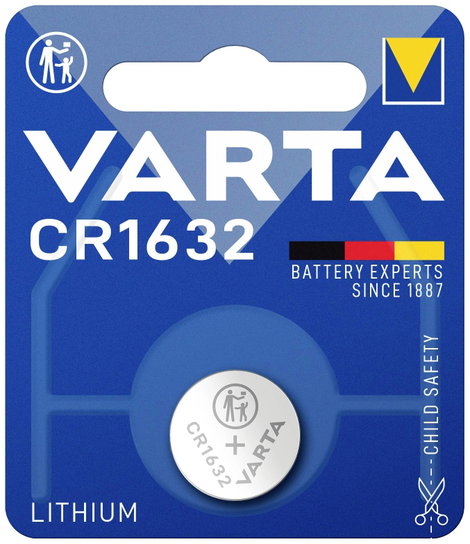 CR1632 lítium gombelem, 3 V, 140 mA, Varta BR1632, DL1632, ECR1632, KCR1632, KL1632, KECR1632, LM163 3. kép