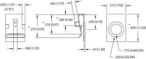Elem érintkező 1 x ceruza AA, A, CR 2, CR 123, 7,92 x 11,43 mm, Keystone 228 2. kép