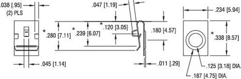 Elem érintkező 1 x mikro AAA, mini AAAA, Lady N, 23A, 27A, 5,94 x 8,57 mm, Keystone 238 2. kép