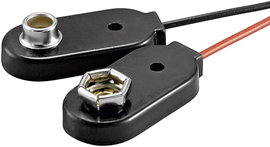 Elemklipsz 9V-os elemhez, 2 részes, fröccsenő víz ellen védettt, 26 x 13 x 8 mm, Beltrona 9V-I-Clip-
