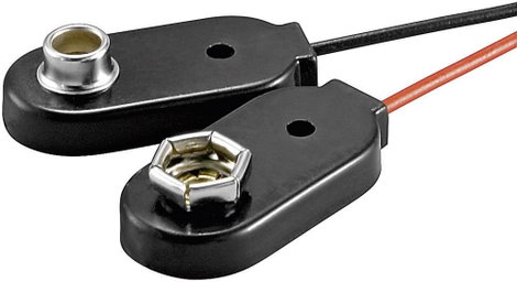 Elemklipsz 9V-os elemhez, 2 részes, fröccsenő víz ellen védettt, 26 x 13 x 8 mm, Beltrona 9V-I-Clip-