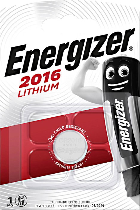 CR2016 lítium gombelem, 3 V, 90 mA, Energizer BR2016, DL2016, ECR2016, KCR2016, KL2016, KECR2016, LM