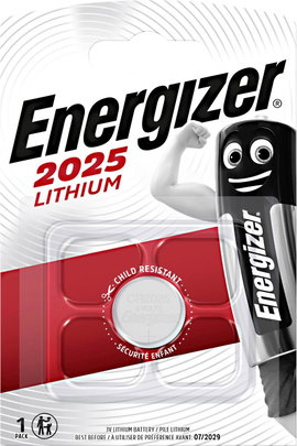 CR2025 lítium gombelem, 3 V, 163 mAh, Energizer BR2025, DL2025, ECR2025, KCR2025, KL2025, KECR2025, 