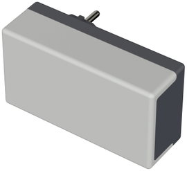Dugaszolható műszerdoboz 120 x 65 x 40 mm, termoplaszt, fényes szürke, Bopla 43430004.MT1