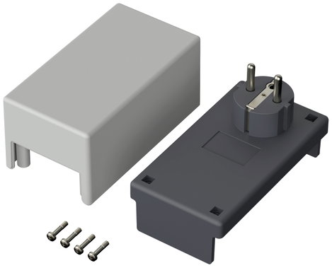 Dugaszolható műszerdoboz 120 x 65 x 66 mm, műanyag, világosszürke, sötétszürke, Bopla 43435001 2. kép