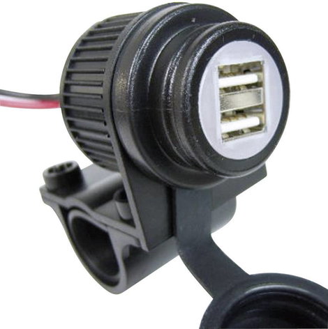 USB iker dugaszoló aljzat motorkerékpárhoz, Quad-hoz, 12-24 V, Albrecht 73700 2. kép
