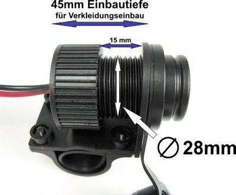 USB iker dugaszoló aljzat motorkerékpárhoz, Quad-hoz, 12-24 V, Albrecht 73700 5. kép