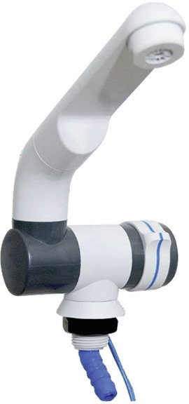 Kemping csaptelep kapcsolóval, csatlakozás: 10 mm, fehér/fekete, Barwig 4000-76