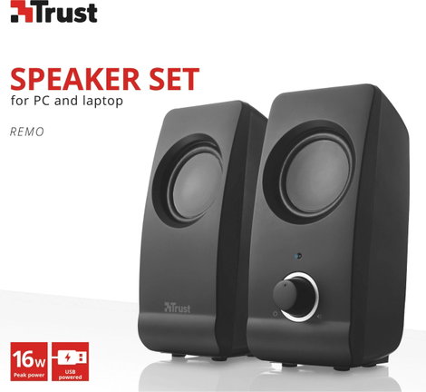 USB-s PC hangszóró, hangfalpár, 2.0 multimédiás hangfal 16 W Trust Remo 17595 2. kép