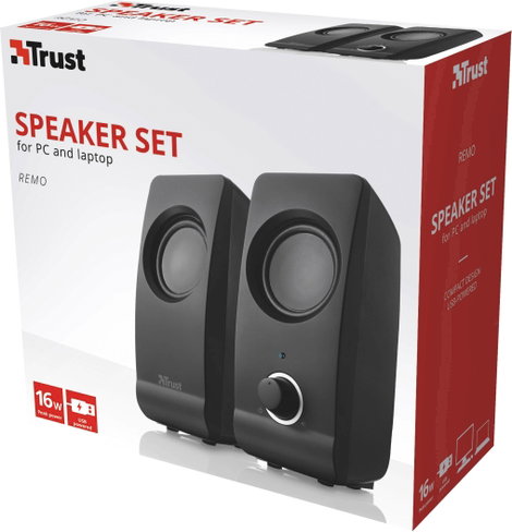 USB-s PC hangszóró, hangfalpár, 2.0 multimédiás hangfal 16 W Trust Remo 17595 3. kép