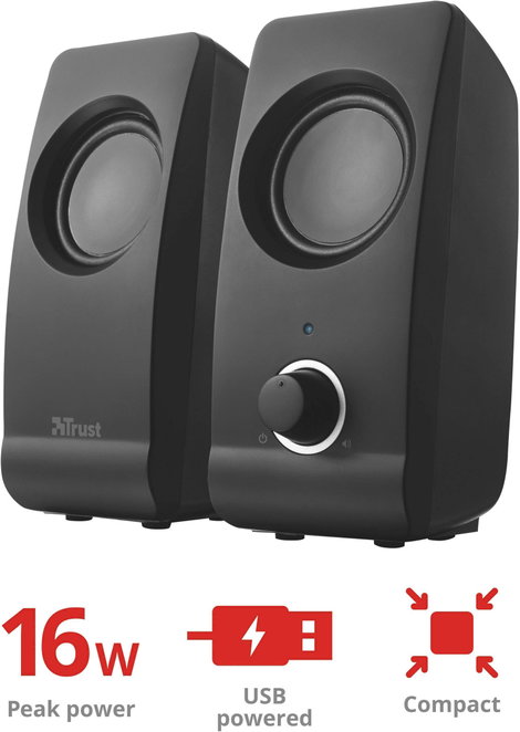 USB-s PC hangszóró, hangfalpár, 2.0 multimédiás hangfal 16 W Trust Remo 17595 4. kép