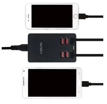 Hálózati USB töltő, 6x USB aljzat, max. 6,4 A, LogiLink PA0139 2. kép