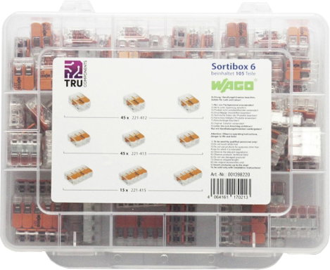 WAGO WA-741-644 Vezetékösszekötő készlet hajlékony: 0.14-4 mm² merev: 0.2-4 mm² 105 db