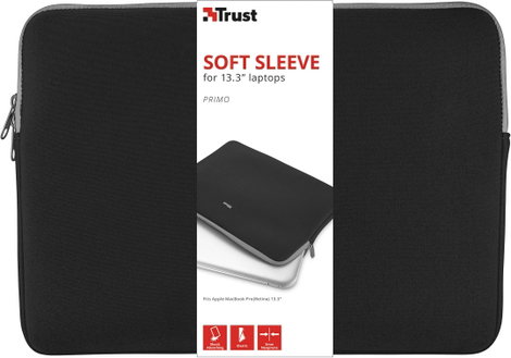 Notebook tok, cipzáros 33,0 cm (13) - 33,8 cm (13,3) kijlező méretig, fekete színű Trust Primo Soft 4. kép