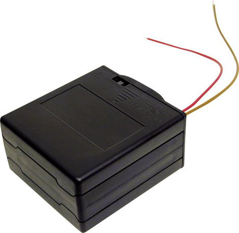 Elemtartó ceruzaelemhez 8 x AA, kábellel, fedéllel, 71,8 x 65,28 x 37,08 mm, MPD BK-6049 2. kép