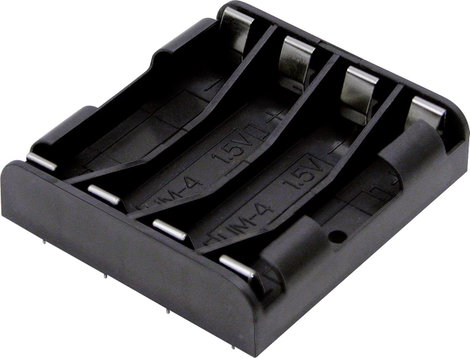 Elemtartó mikroelemhez 4 x AAA, 53 x 49 x 12 mm, MPD BK-1264-PC8