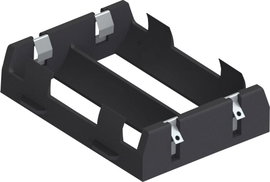 Elemtartó 26650-es elemhez 2 x 26650, forrasztható, 77 x 56 x 19 mm, Keystone 1109