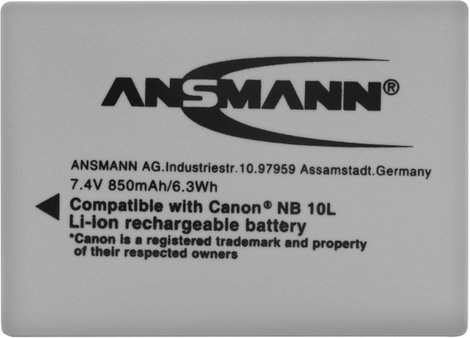 NB-10L Canon kamera akku 7,4V 850 mAh, Ansmann 3. kép