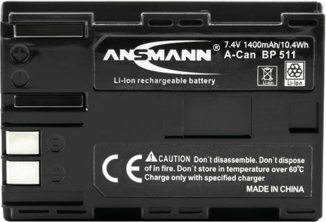 BP-511 Canon kamera akku 7,4V 1400 mAh, Ansmann 2. kép